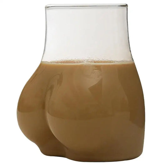 creative Butt Drinking Glass Borosilicate Glass Transparent Butt Drinking Cup Funny Glass Cup For Holiday Thick Coffee Mug