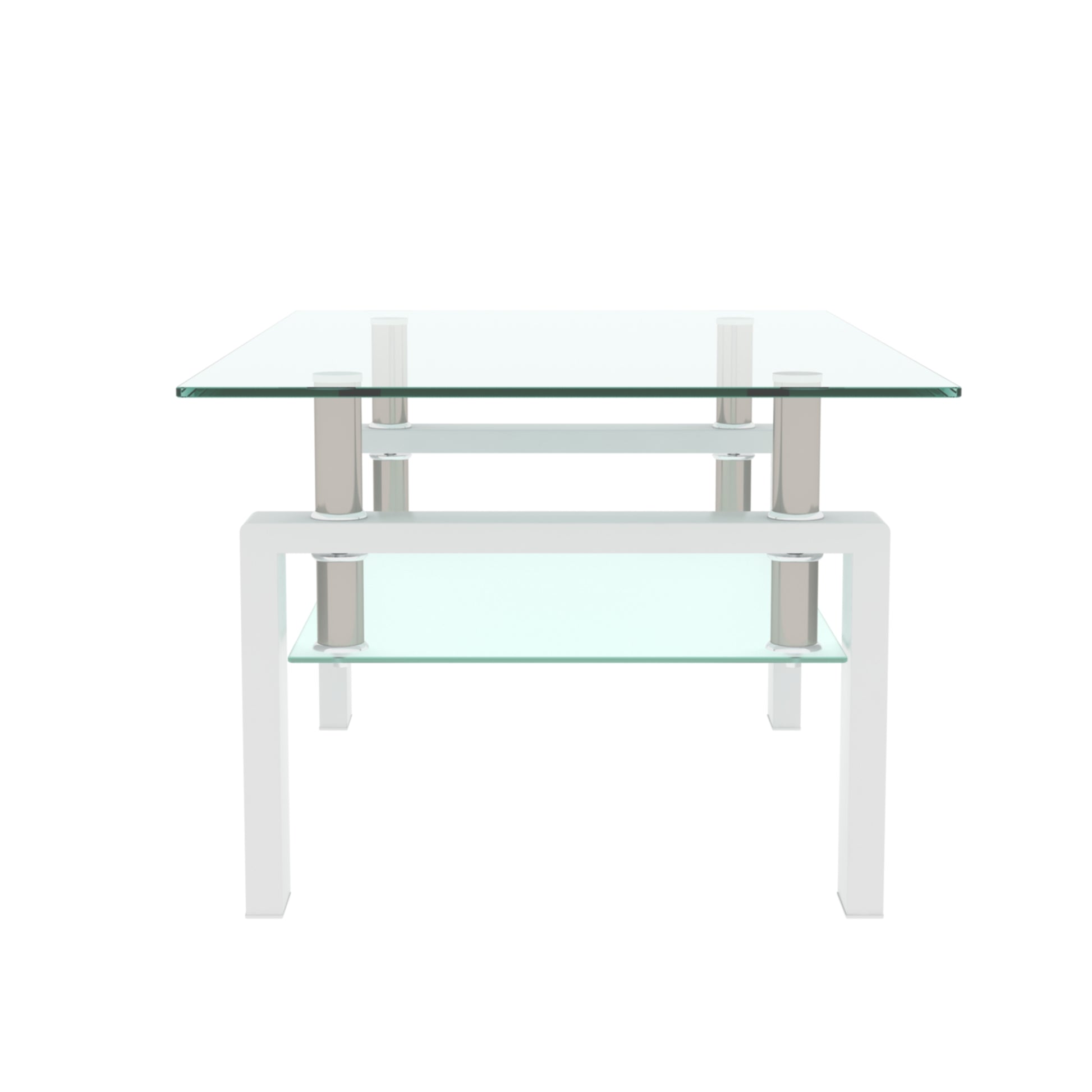 White Coffee Table Clear Coffee Table Modern Side Center