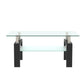 Rectangle Black Glass Coffee Table Clear Coffee Table Modern Side Center Tables for Living Room Living Room Furniture