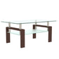 walnut glass coffee table