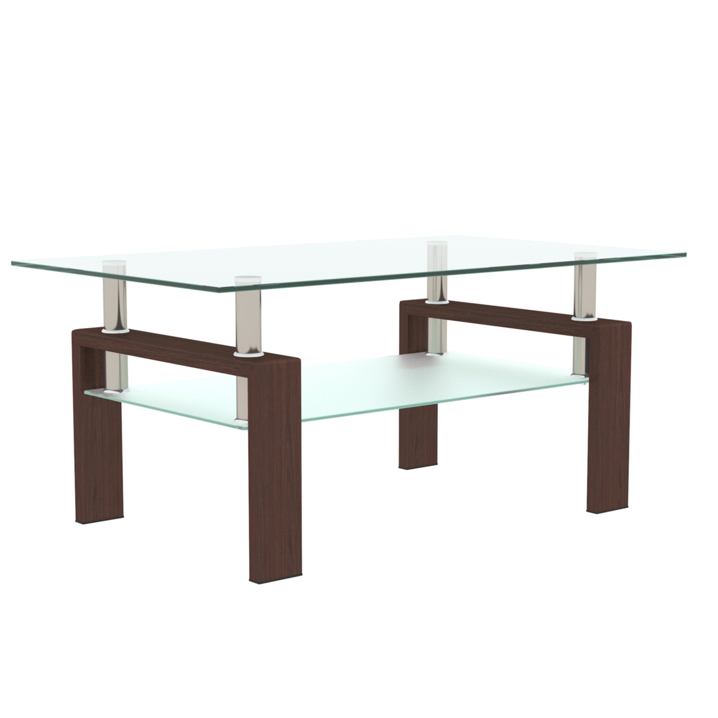 walnut glass coffee table