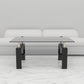 rectangle black glass coffee table
