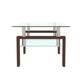 walnut glass coffee table