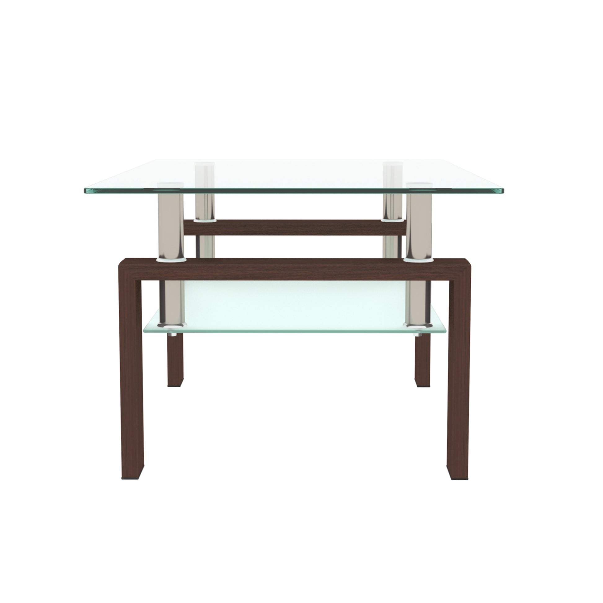 walnut glass coffee table