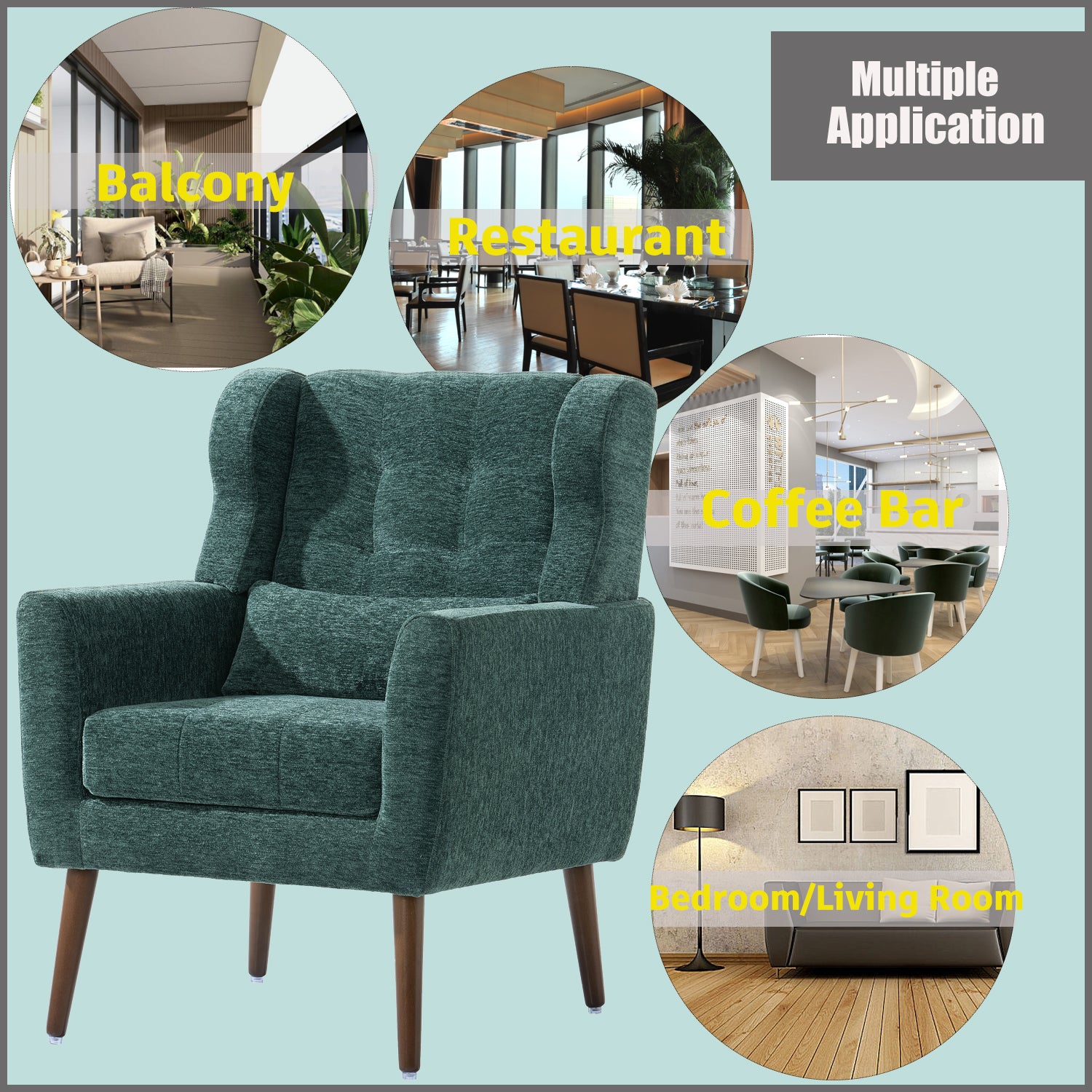 Modern Accent Chair Upholstered Foam Filled Living Room Chairs Comfy Reading Chair Mid 