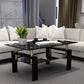 rectangle black glass coffee table