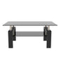 rectangle black glass coffee table