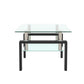 Rectangle Black Glass Coffee Table Clear Coffee Table Modern Side Center Tables for Living Room Living Room Furniture