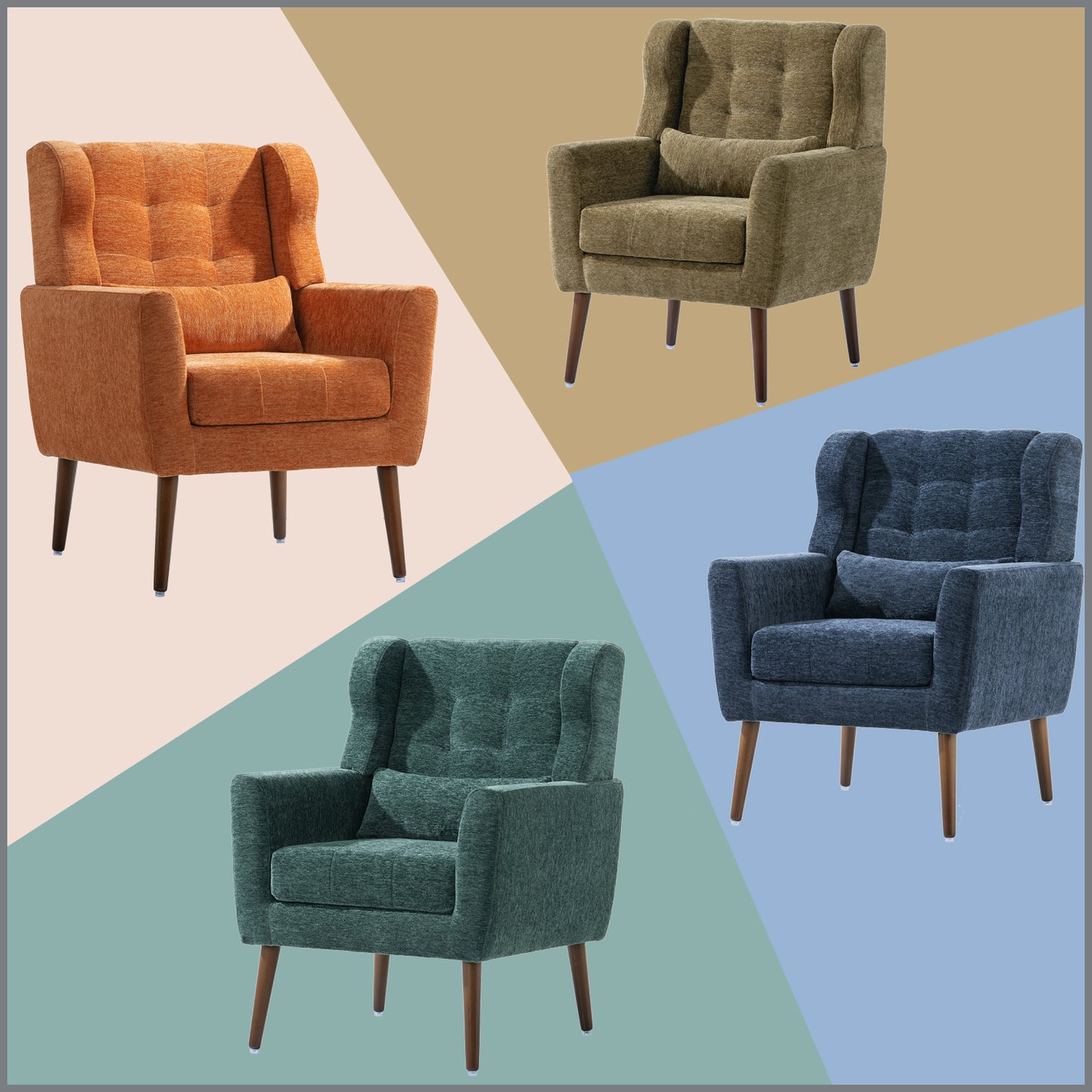Modern Accent Chair Upholstered Foam Filled Living Room Chairs Comfy Reading Chair Mid 