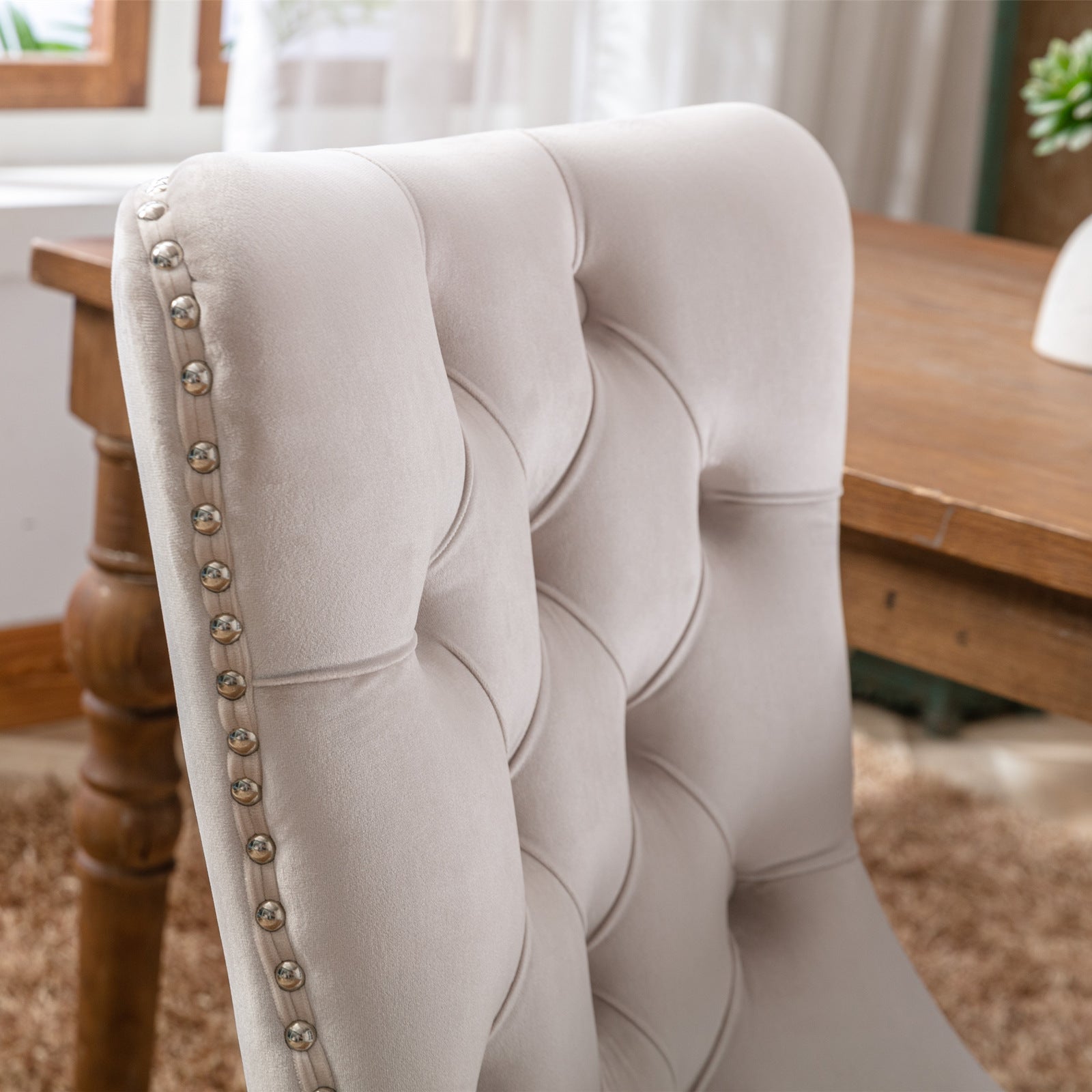 high-end velvet dining chair set