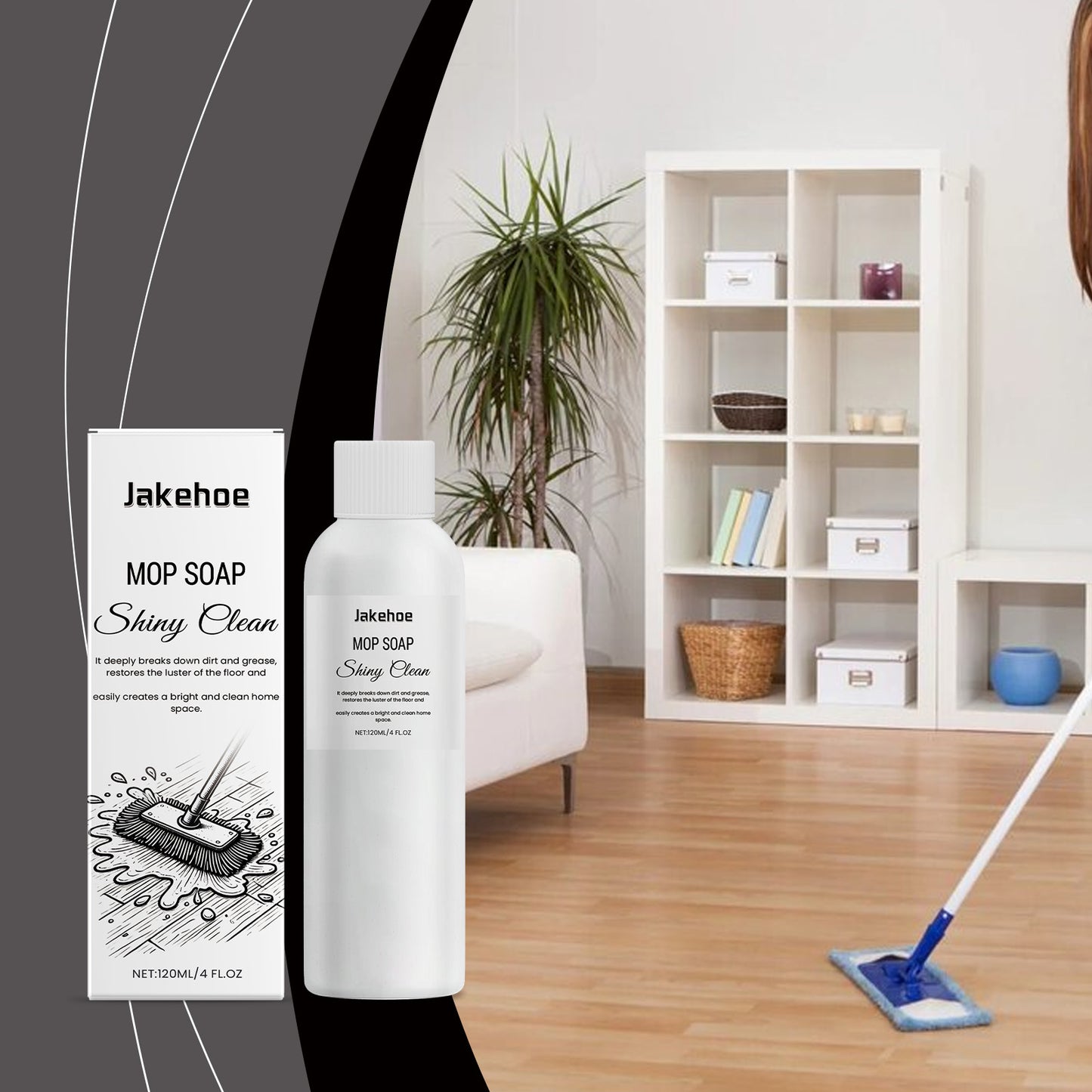 Jakehoe Mop Cleaner, Clean Mop Hardwood Floor Tile Stains Daily Maintenance Refurbishment Cleaner
