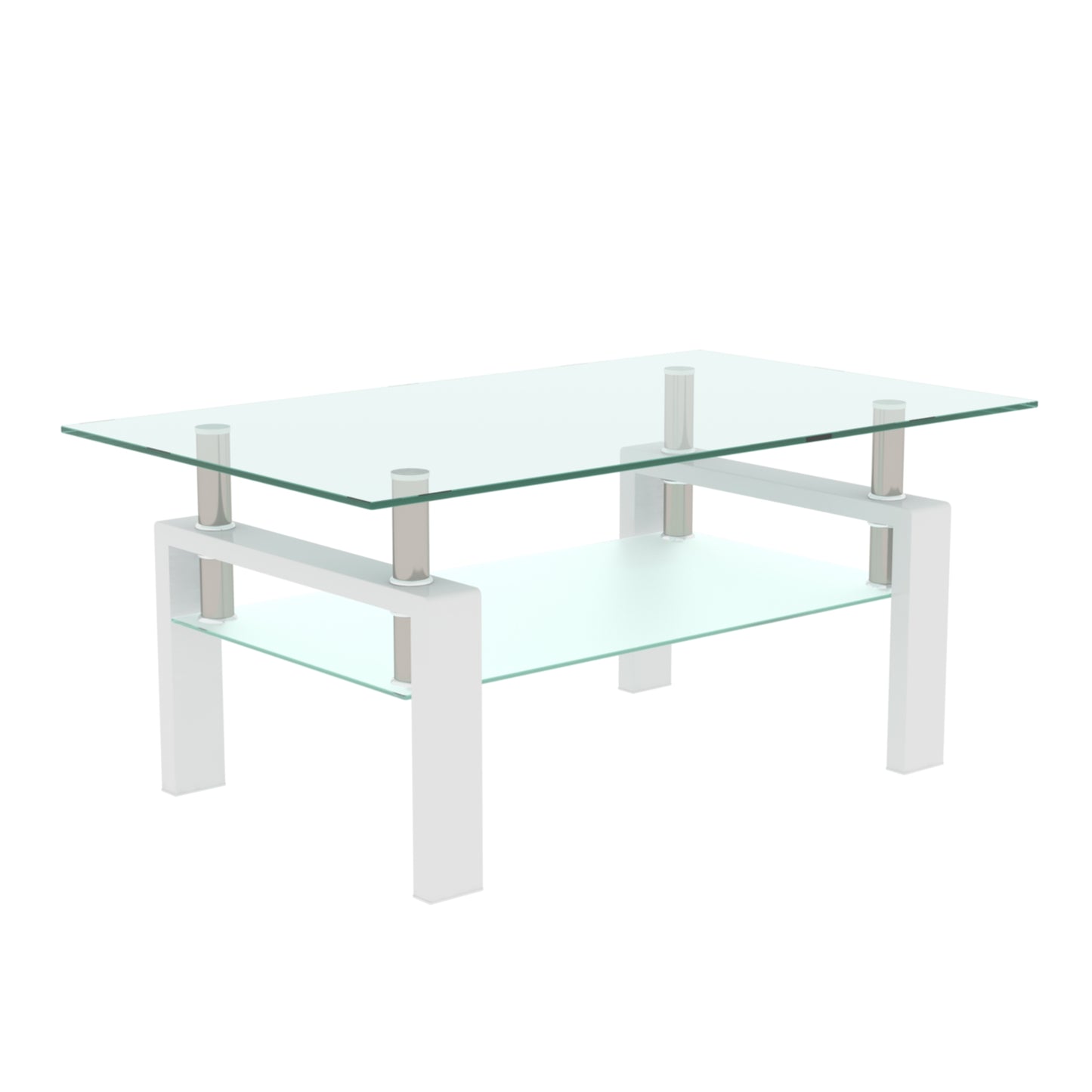 White Coffee Table Clear Coffee Table Modern Side Center