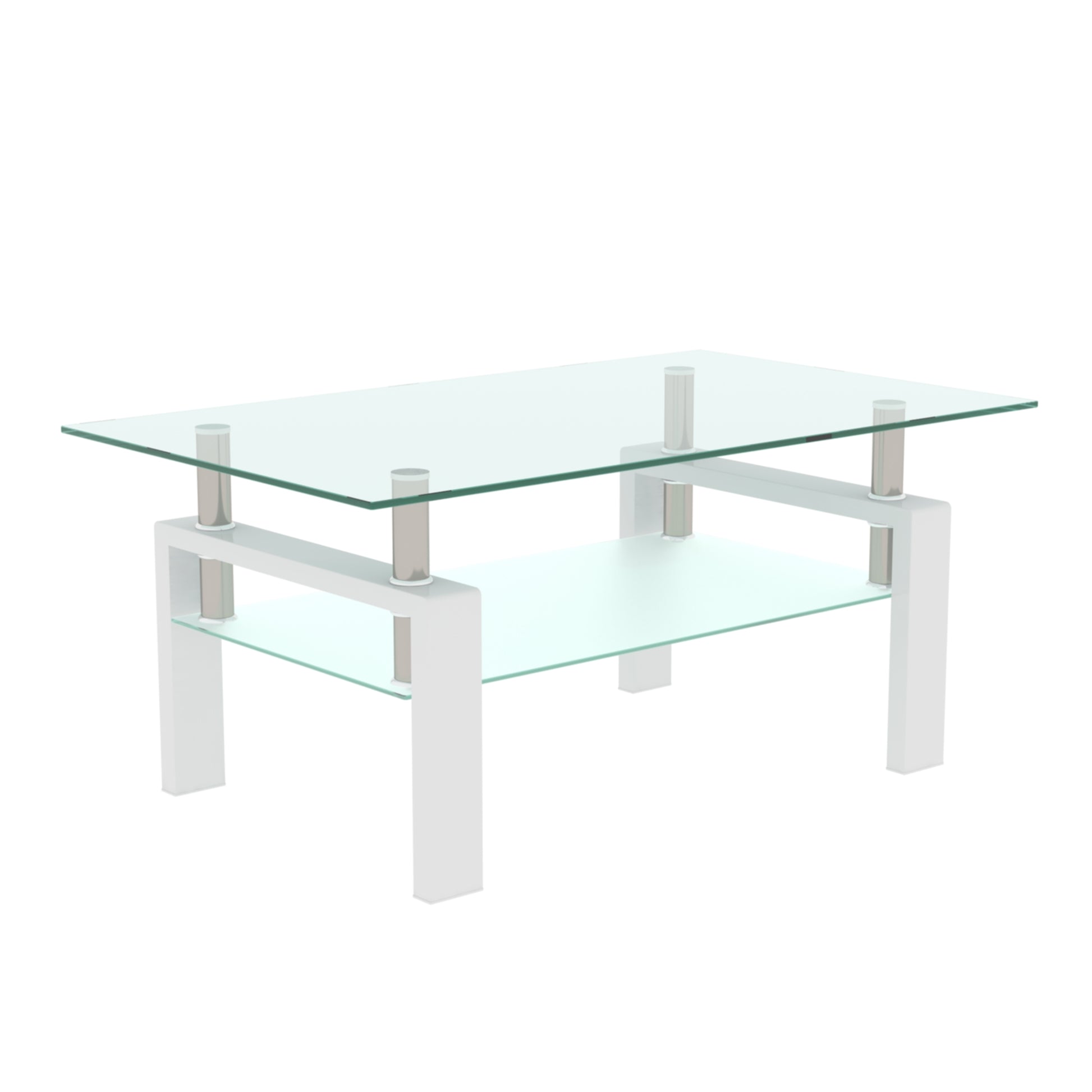 White Coffee Table Clear Coffee Table Modern Side Center