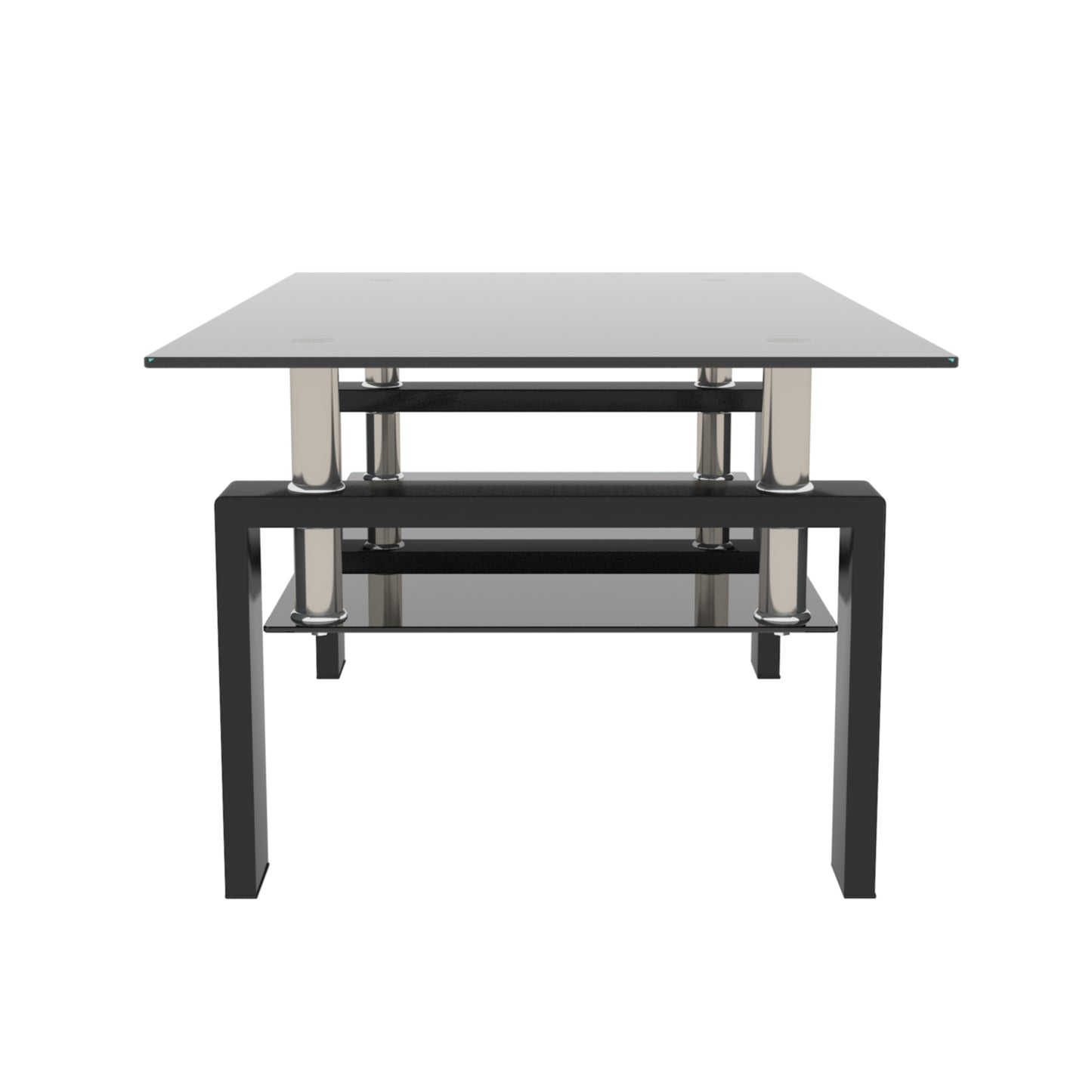 rectangle black glass coffee table