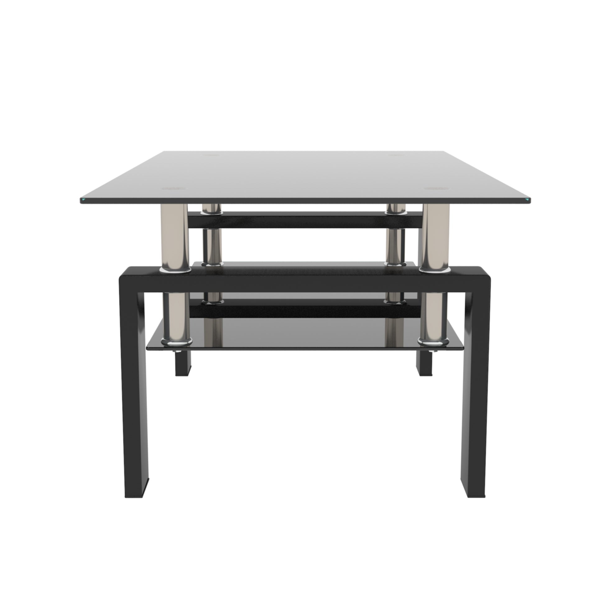 rectangle black glass coffee table