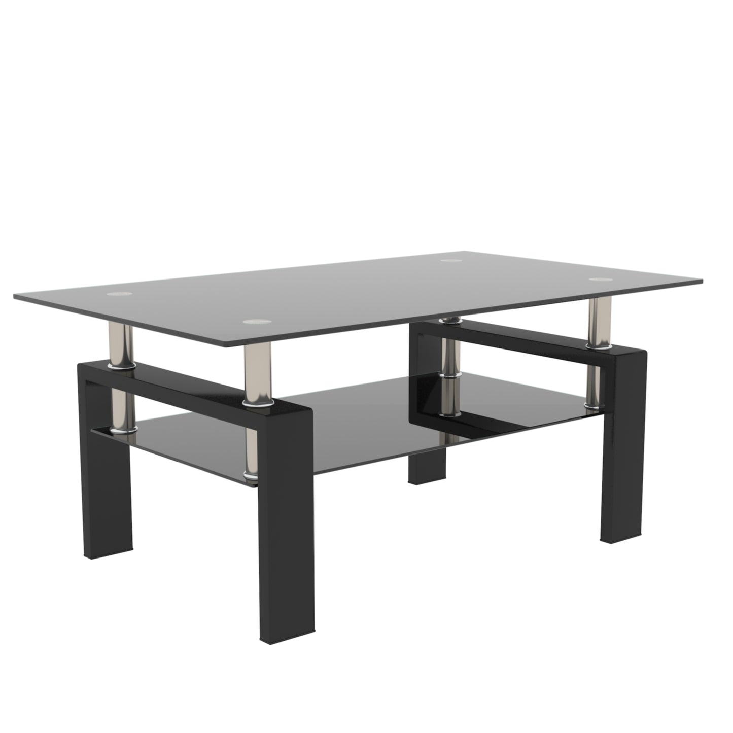 rectangle black glass coffee table