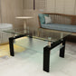 Rectangle Black Glass Coffee Table Clear Coffee Table Modern Side Center Tables for Living Room Living Room Furniture